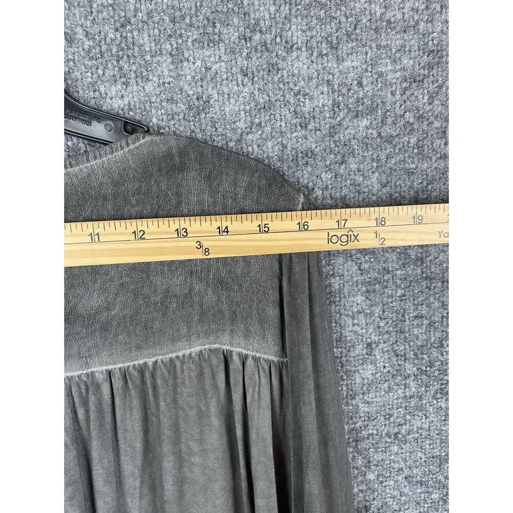 POL Embroidered Lace Trim Blouse Oversize Long-Sleeve lace Cuffs Charol Gray L - Picture 10 of 13